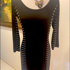 New Calvin Klein Black Side Stripes Maxi Dress 4